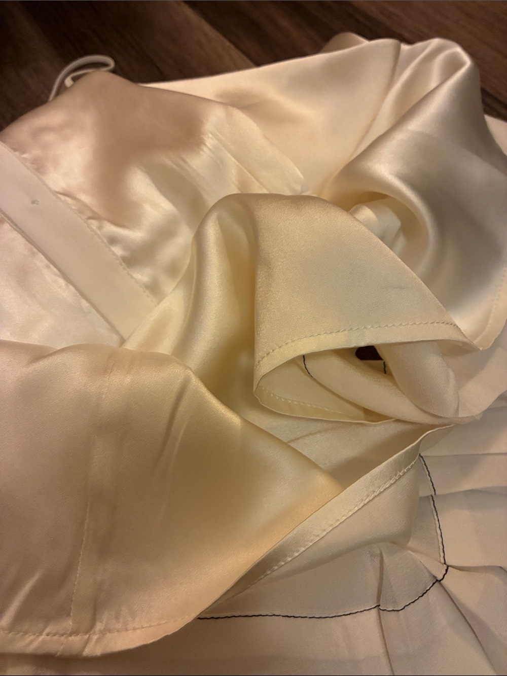 La Ligne Cream Pleated Silk Camisole with Covered Buttons- GORGEOUS- NWT - Picture 6 of 16